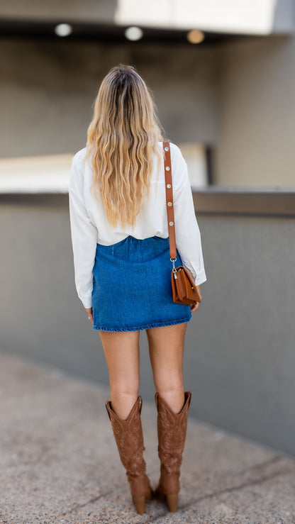 ONLTHEA WRAP SKORT DENIM | ONLY