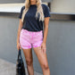 WILLOW DISTRESSED DENIM SHORTS (PINK)