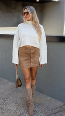 STINA FAUX SUEDE SKIRT