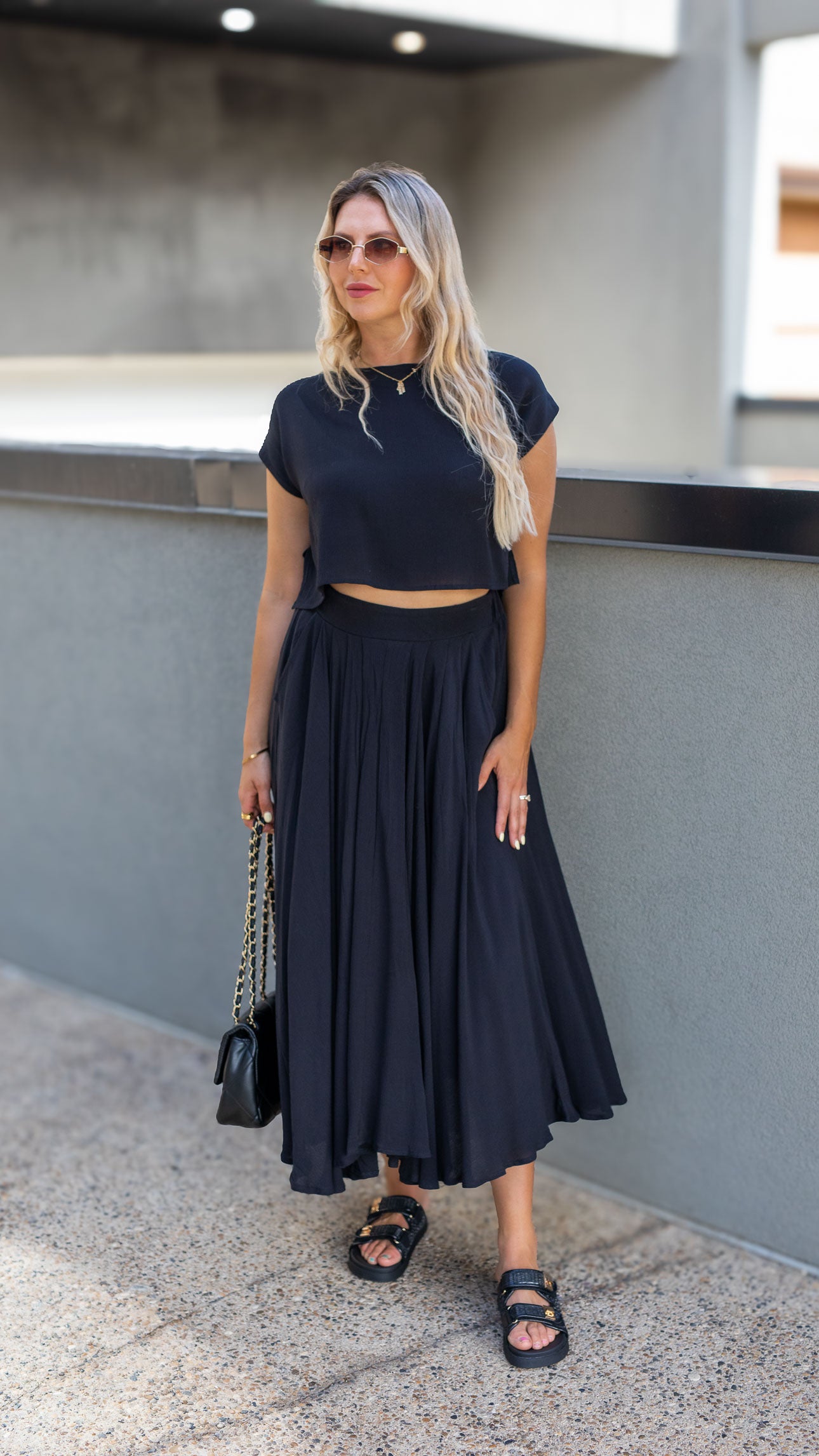 ZOEY MAXI SKIRT SET (BLACK)