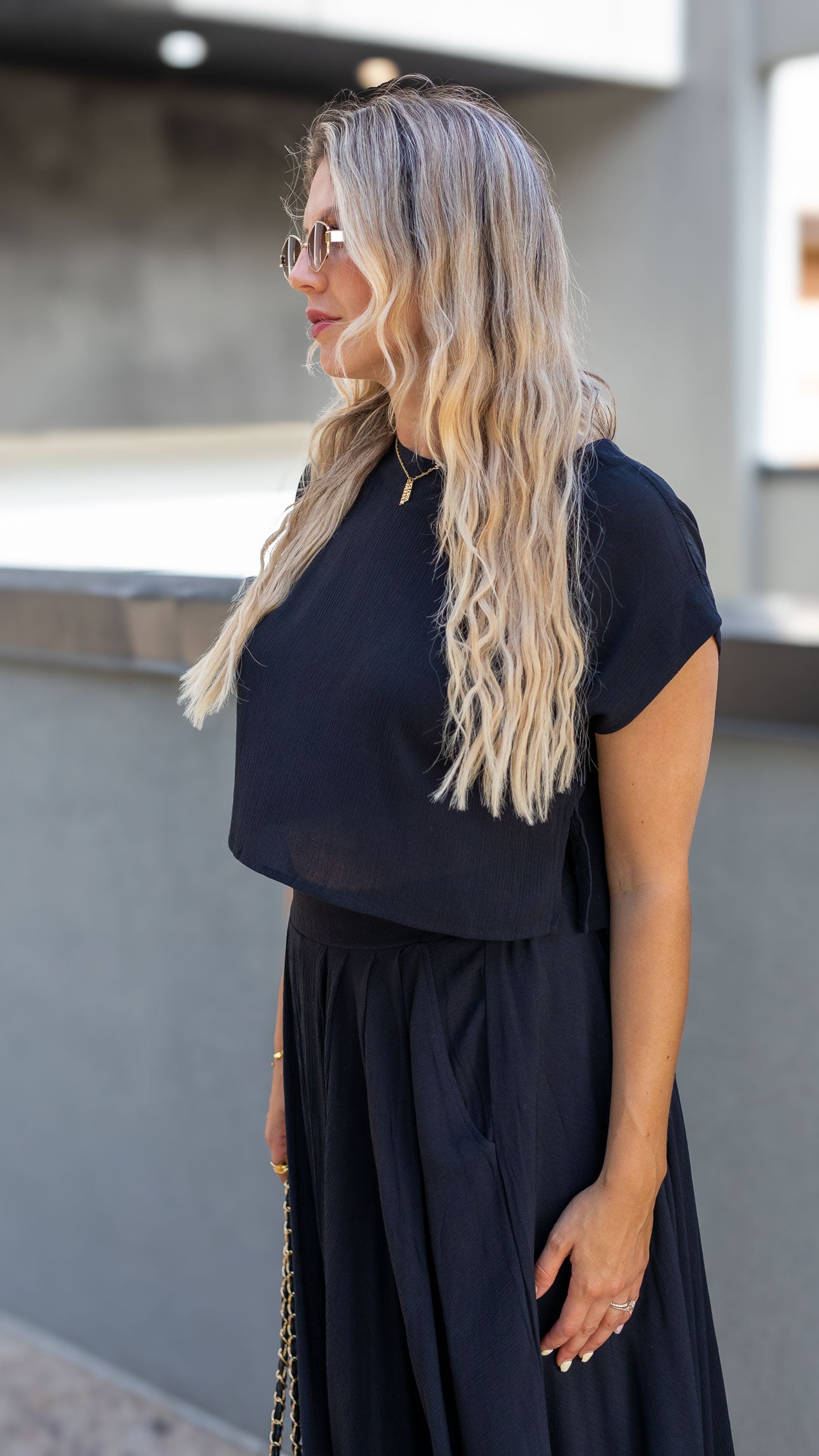 ZOEY MAXI SKIRT SET (BLACK)