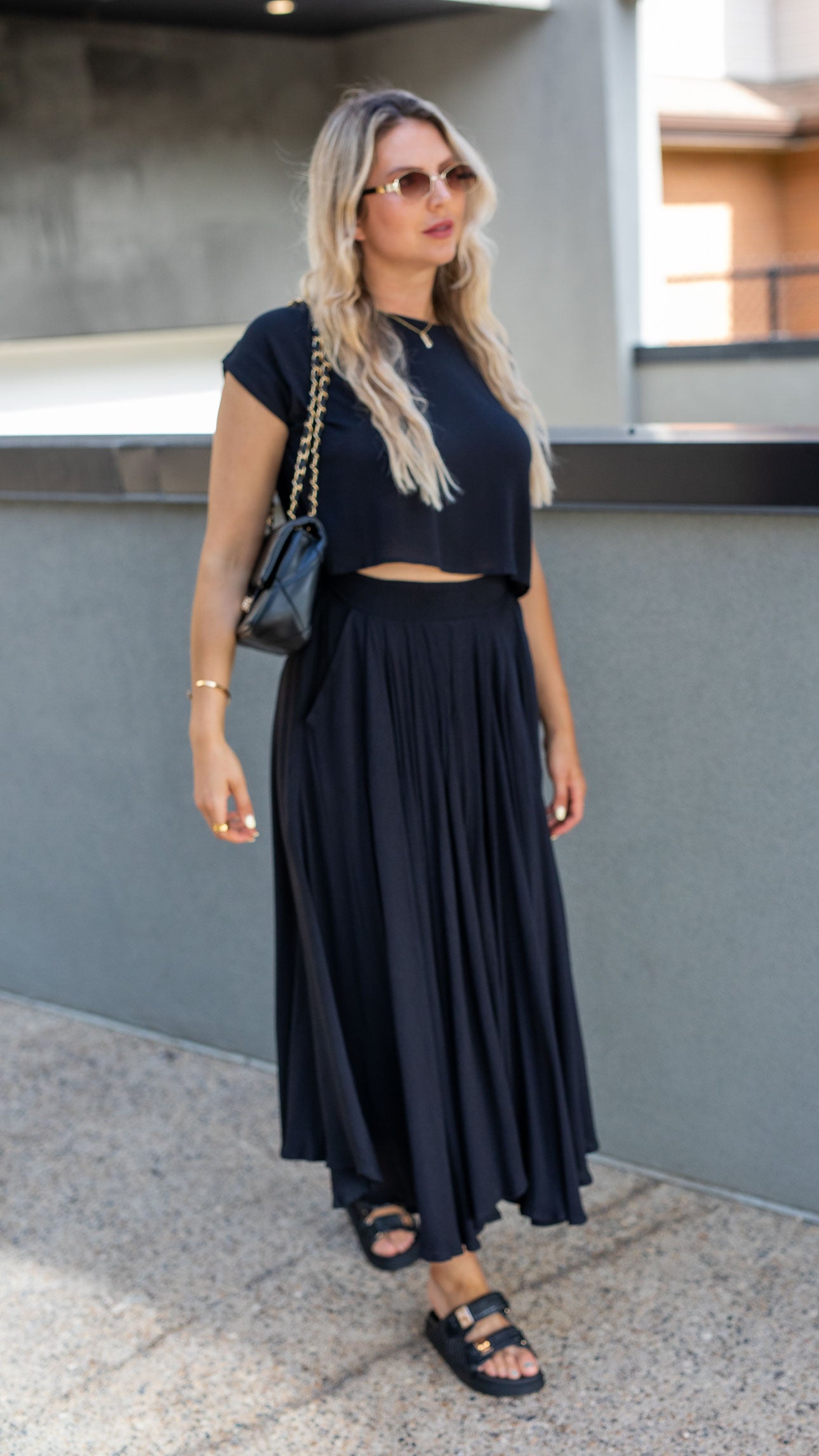 ZOEY MAXI SKIRT SET (BLACK)