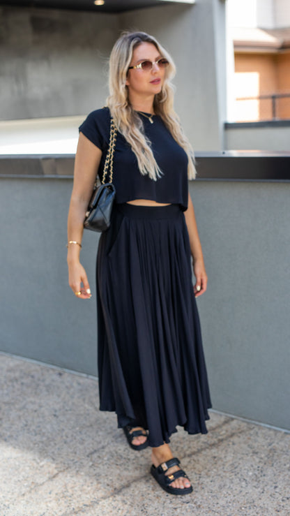 ZOEY MAXI SKIRT SET (BLACK)