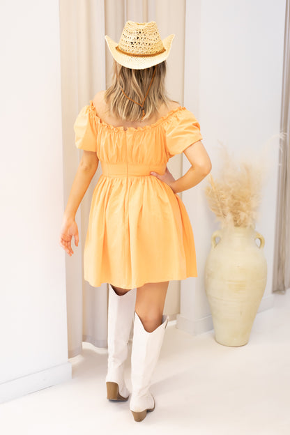 NEW POPPY MINI BABYDOLL CORSET DRESS (APRICOT)