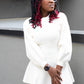 GENIVEVE FIT & FLARE SWEATER DRESS | IVORY | (BEST SELLER)