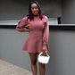 GENIVEVE FIT & FLARE SWEATER MINI DRESS | RUST | (BEST SELLER)