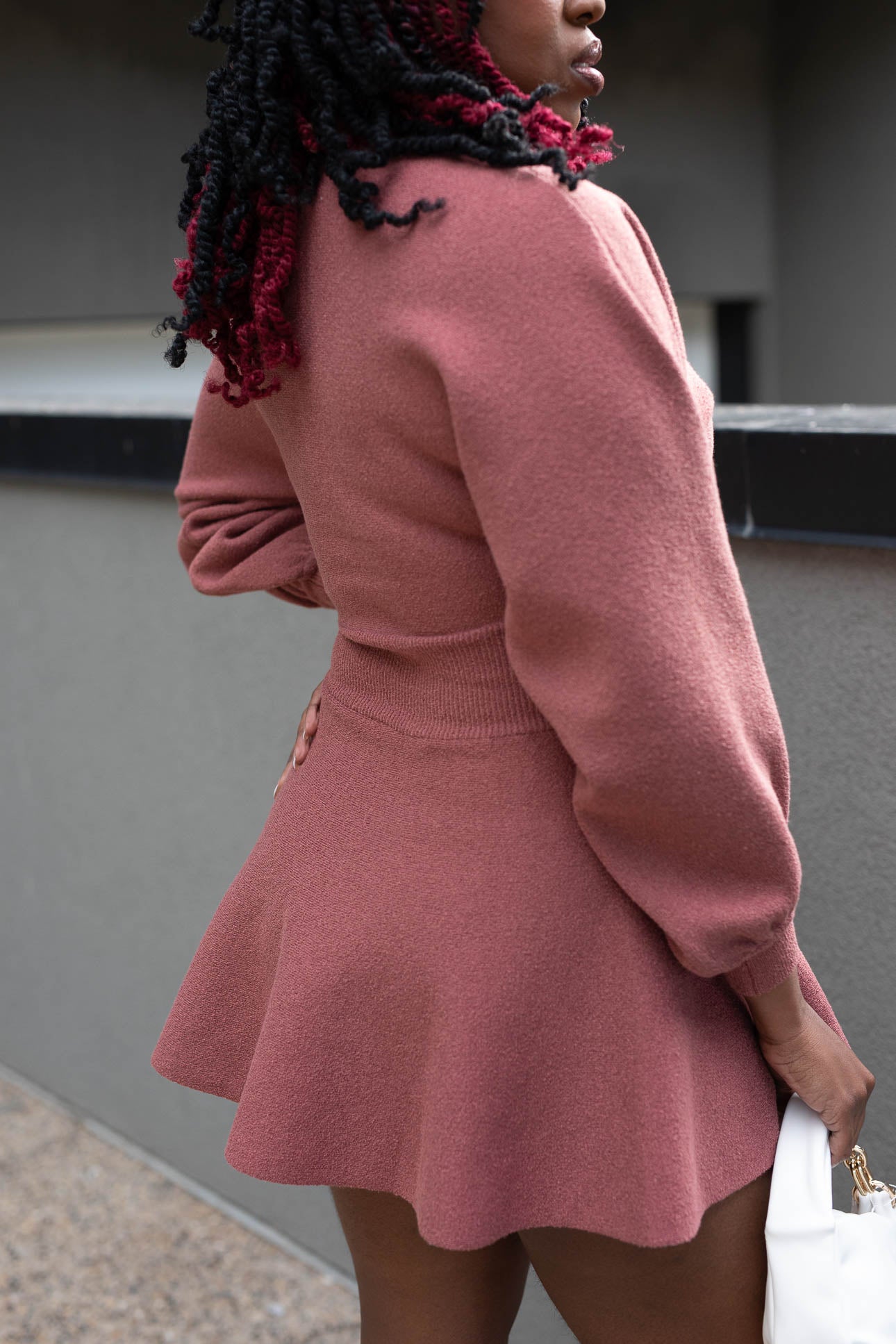 GENIVEVE FIT & FLARE SWEATER MINI DRESS | RUST | (BEST SELLER)