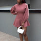 GENIVEVE FIT & FLARE SWEATER MINI DRESS | RUST | (BEST SELLER)
