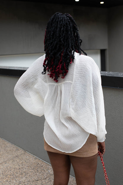 DENVER BUTTON UP BLOUSE (IVORY)