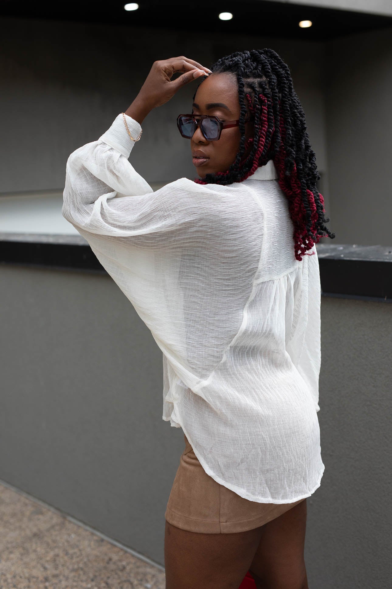 DENVER BUTTON UP BLOUSE (IVORY)