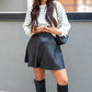 MANDY LEATHER A-LINE SKIRT | ONLY