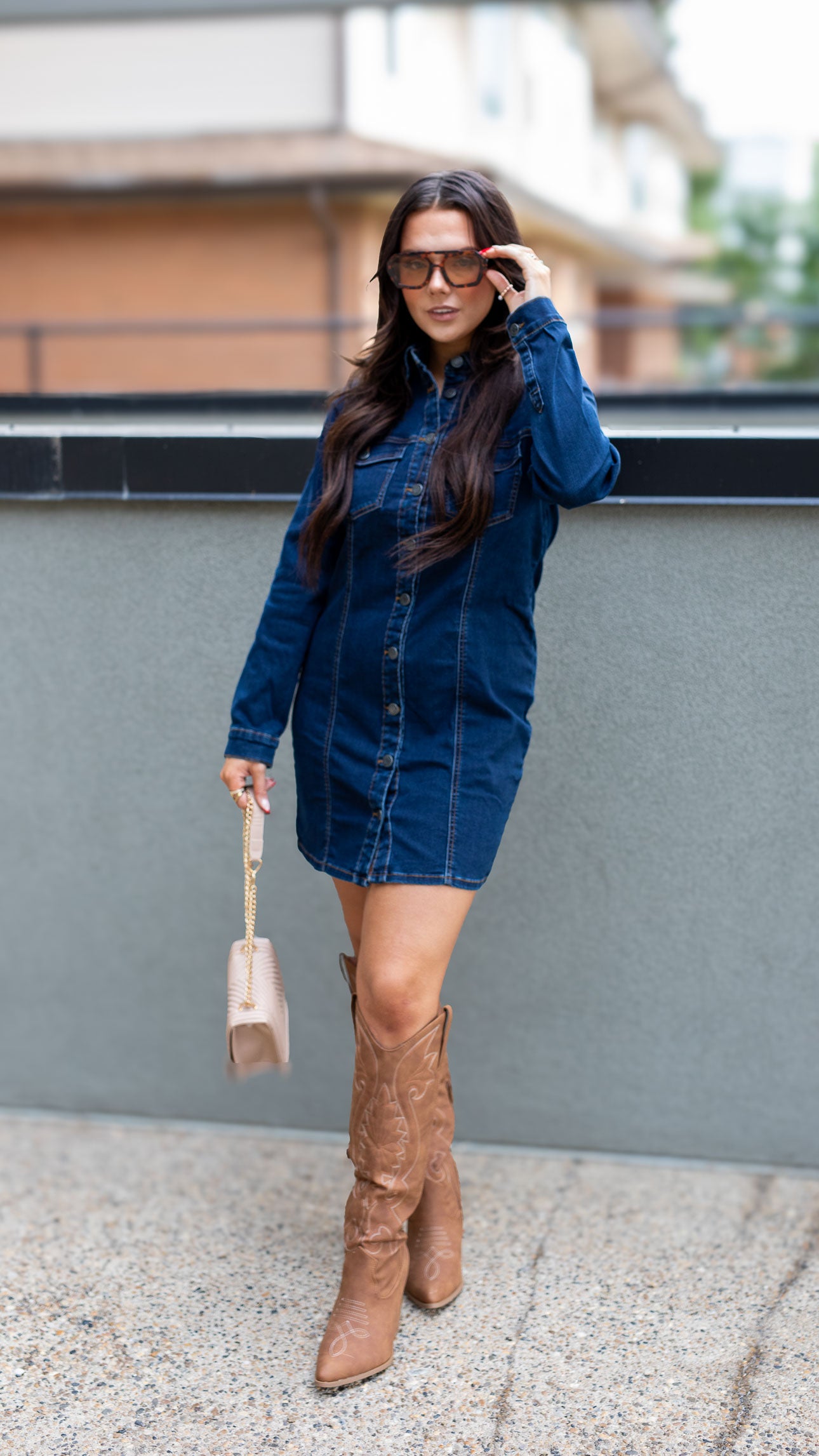 MORGAN MINI DENIM DRESS