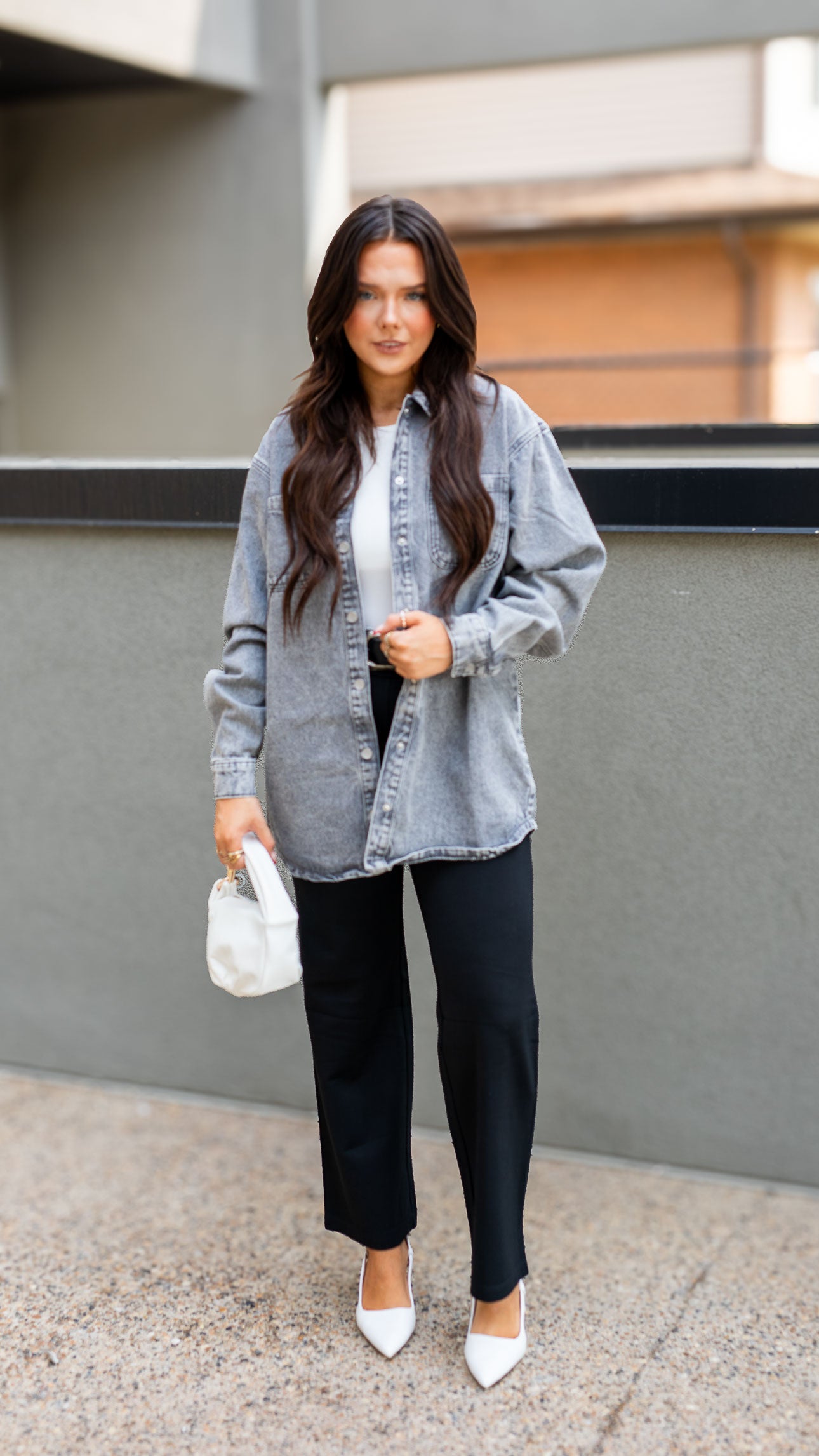 MALVA DENIM SHACKET COAT (GREY) | ONLY