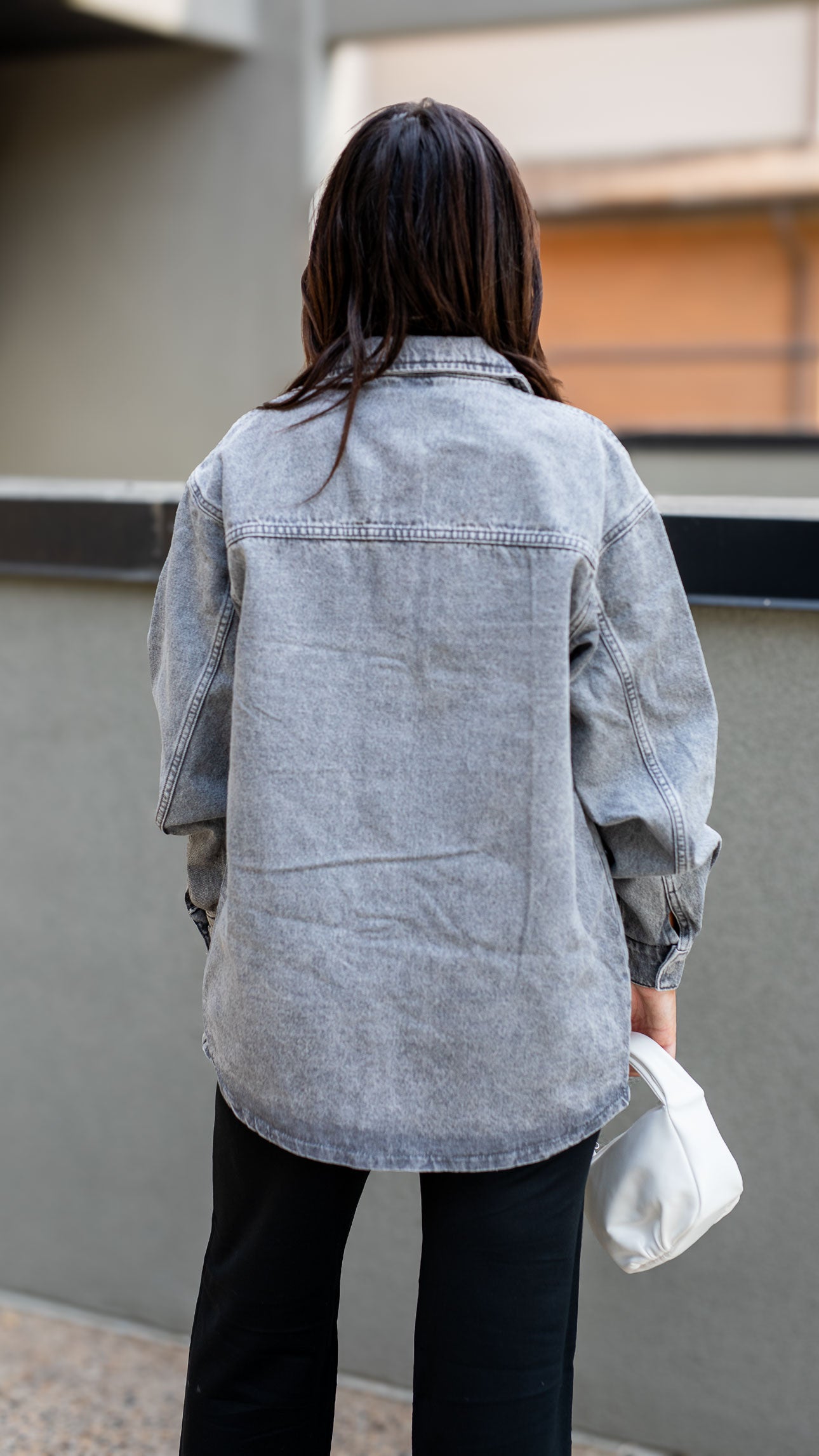 MALVA DENIM SHACKET COAT (GREY) | ONLY