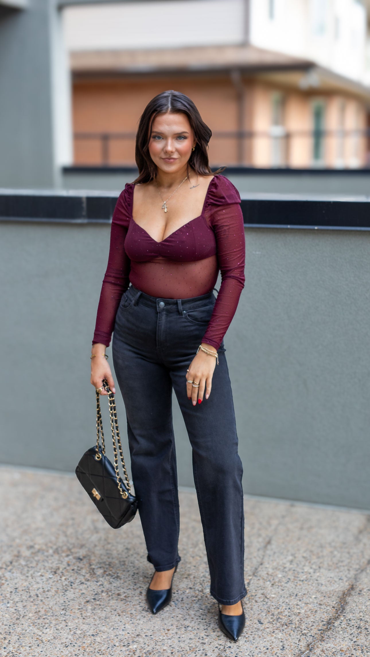 BAILEY LONG SLEEVE MESH BODYSUIT