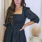FIORA TEXTURED LACE DRESS (BLACK)