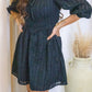 FIORA TEXTURED LACE DRESS (BLACK)