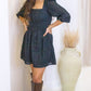 FIORA TEXTURED LACE DRESS (BLACK)