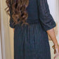 FIORA TEXTURED LACE DRESS (BLACK)