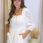 FIORA TEXTURED LACE DRESS (IVORY)