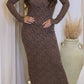 SRIELLA LACE MAXI DRESS (BROWN)