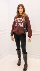 FOOTBALL MOM SWEATER (BROWN)