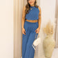 NEW BILLIE PANT TWO PIECE SET (BLUE)