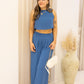 NEW BILLIE PANT TWO PIECE SET (BLUE)