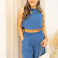 NEW BILLIE PANT TWO PIECE SET (BLUE)