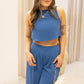 NEW BILLIE PANT TWO PIECE SET (BLUE)