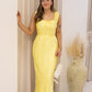 NEW CHRISTINE SATIN MIDI DRESS (YELLOW)