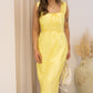 NEW CHRISTINE SATIN MIDI DRESS (YELLOW)