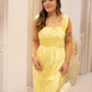 NEW CHRISTINE SATIN MIDI DRESS (YELLOW)