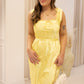 NEW CHRISTINE SATIN MIDI DRESS (YELLOW)