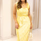 NEW CHRISTINE SATIN MIDI DRESS (YELLOW)