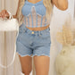 NEW FARRAH DENIM SHORTS (LIGHT WASH)