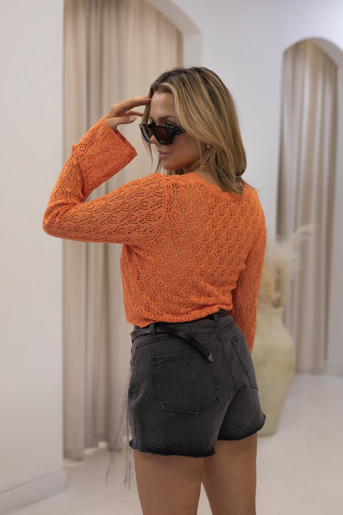 NEW SCARLET BELL SLEEVE SWEATER (ORANGE)