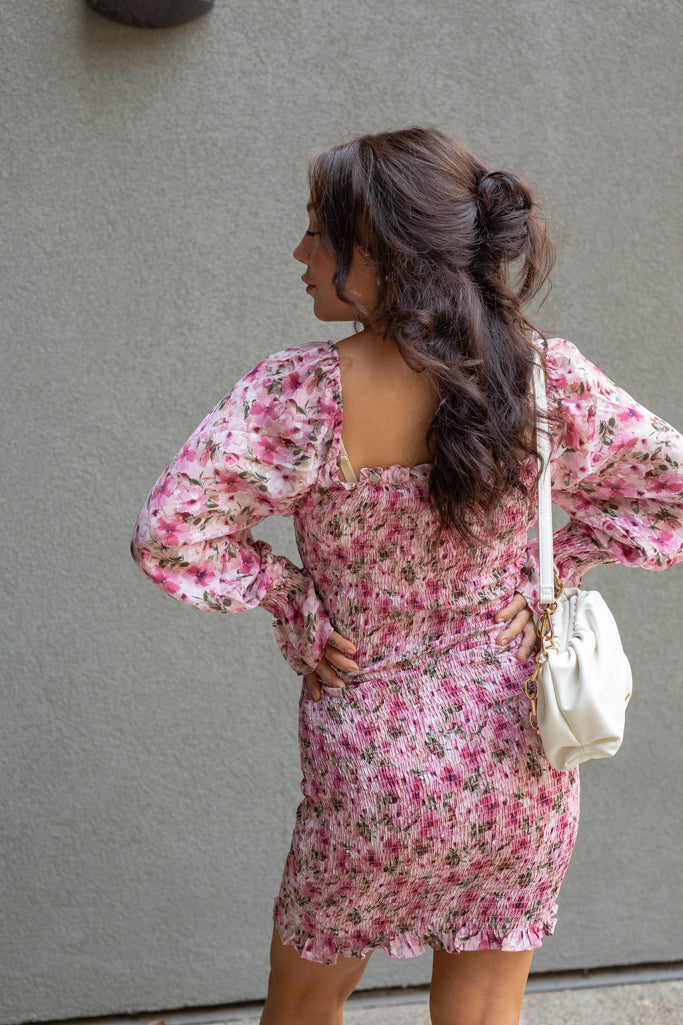 NEW ARMANA FLORAL MINI DRESS (PINK)