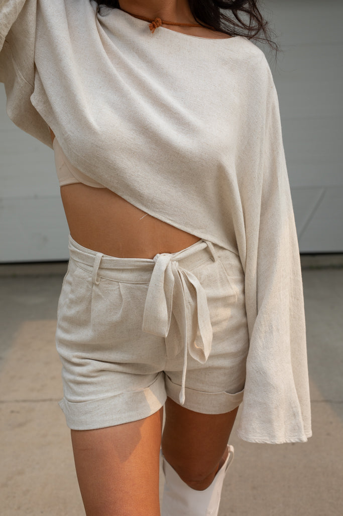 NEW SYDNEY LINEN TWO PIECE SHORT SET