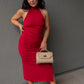 NEW CARMAN RIBBED BODYCON (RED)