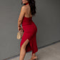 NEW CARMAN RIBBED BODYCON (RED)