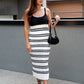 NEW GABRIELLA STRIPED KNIT MIDI DRESS