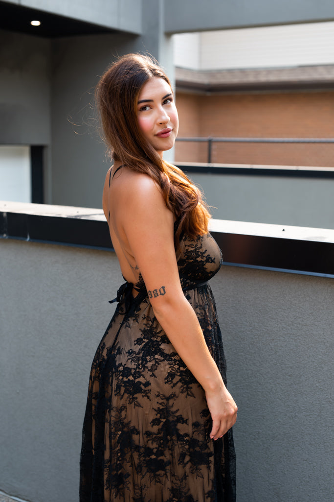 NEW MAEVE LACE MAXI DRESS (BLACK)