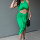 NEW VENETIAN TWIST MIDI DRESS (KELLY GREEN)