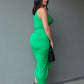 NEW VENETIAN TWIST MIDI DRESS (KELLY GREEN)