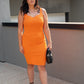 NEW CARA RIBBED MIDI DRESS (ORANGE)