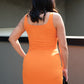 NEW CARA RIBBED MIDI DRESS (ORANGE)