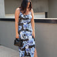 NEW DELLA BODYCON FLORAL MAXI (BLACK/BLUE)