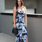 NEW DELLA BODYCON FLORAL MAXI (BLACK/BLUE)