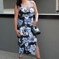 NEW DELLA BODYCON FLORAL MAXI (BLACK/BLUE)